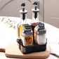 5 PCS Oil Dispenser & Salt/ Pepper Shaker Set With Holder