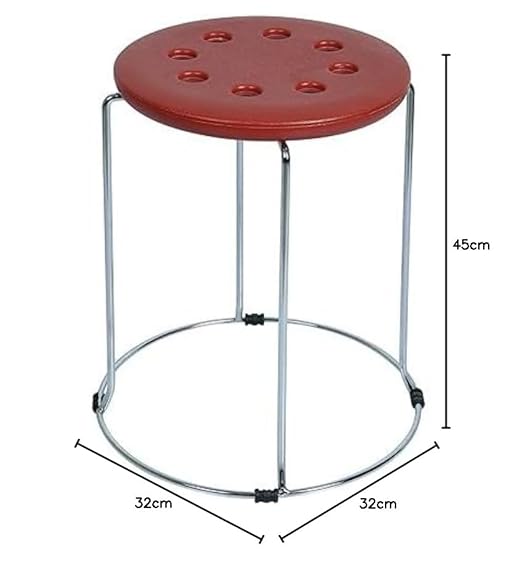 Home And Office Stainless Steel Stool With Round Plastic Top Seat