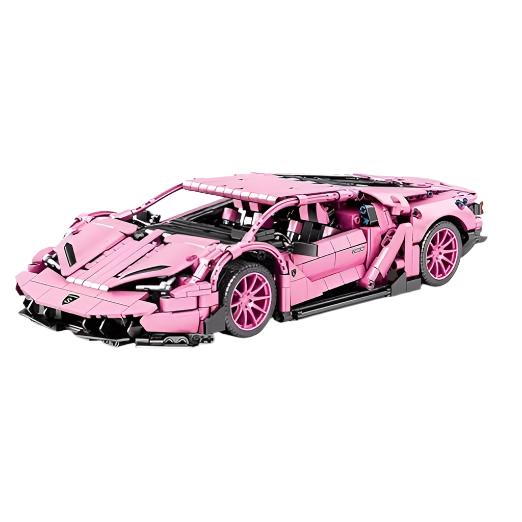 Pink Sports Car Building Blocks Set Toy