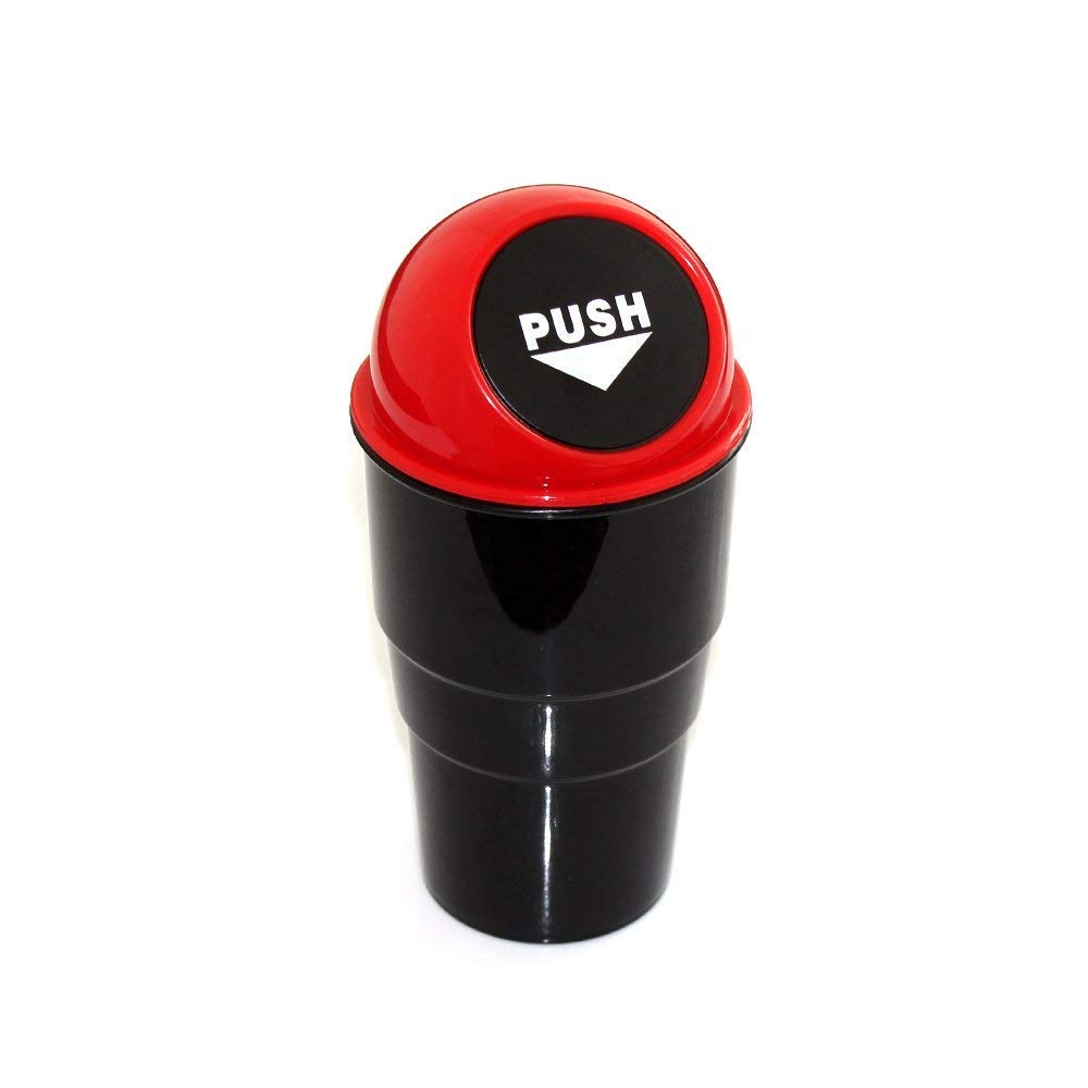 Portable Mini Car Dustbin with Lid & Card Case