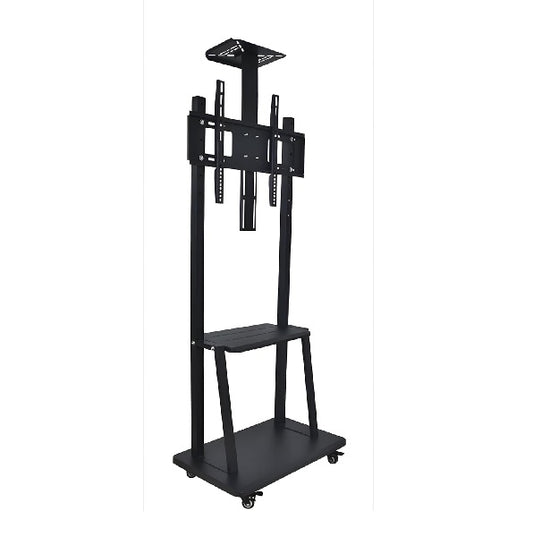 Mobile Floor TV Mount Stand Trolley Cart 2 Shelves with wheels 32-70 Inch