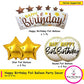 Funky Happy Birthday White & Gold Foil Balloon for unisex Birthday Party Decorations