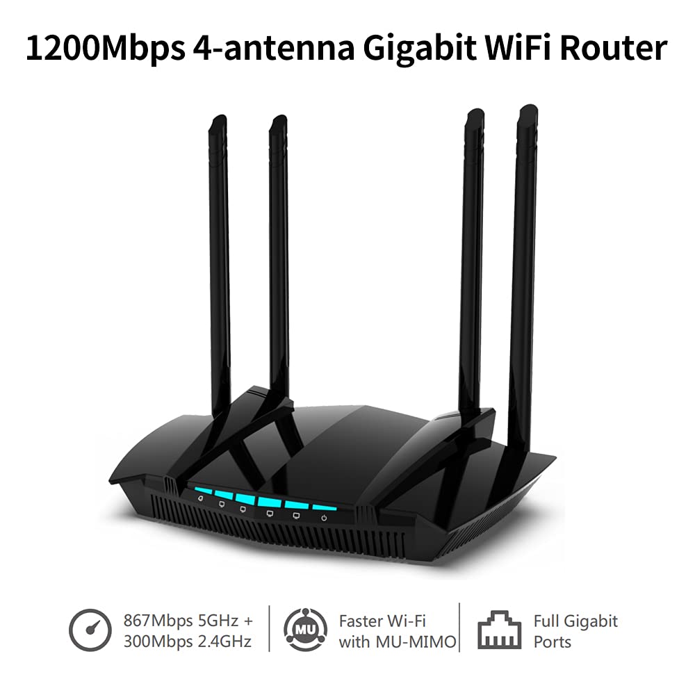 LV-AC22 Wireless 1200mbps Wi-Fi Gigabit Router With 4 Antennas