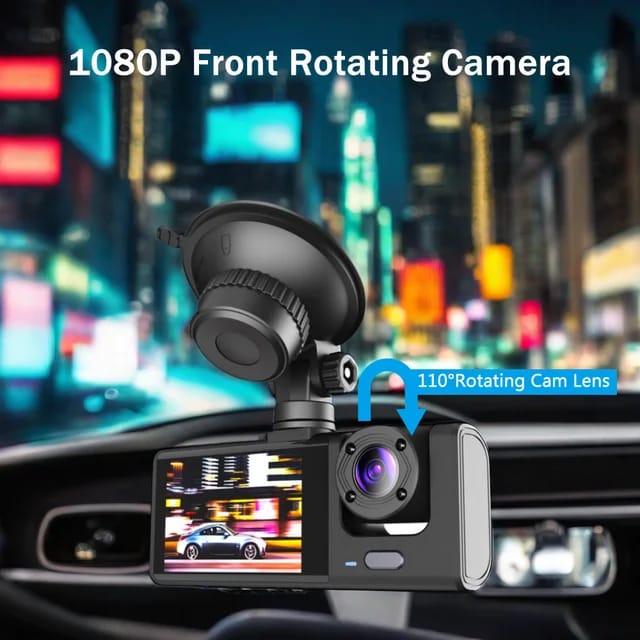 3 Channel 1080P Dash Three-Way Car Dashboard Camera