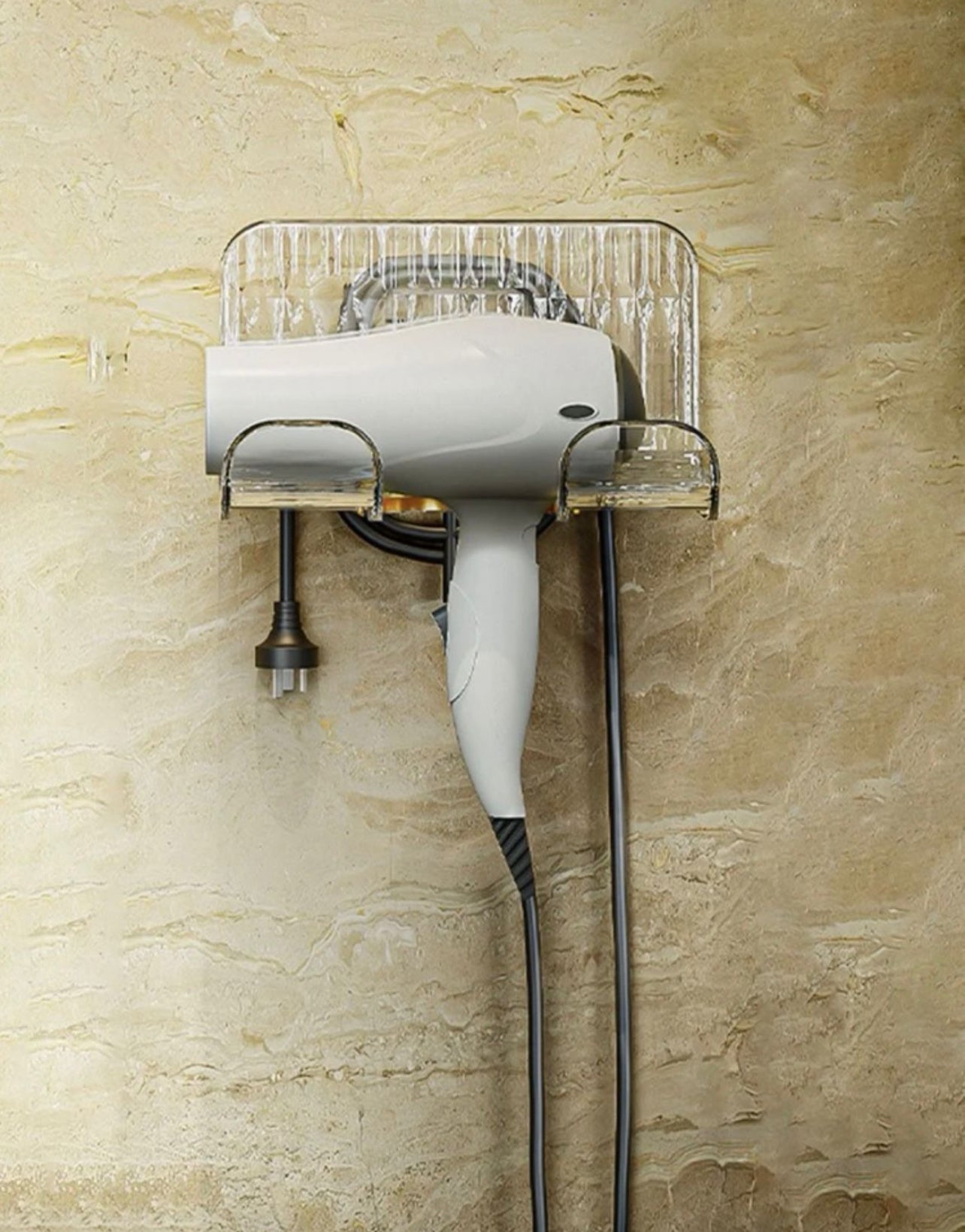 Acrylic Clear Wall Mounted Hair Dryer Rack