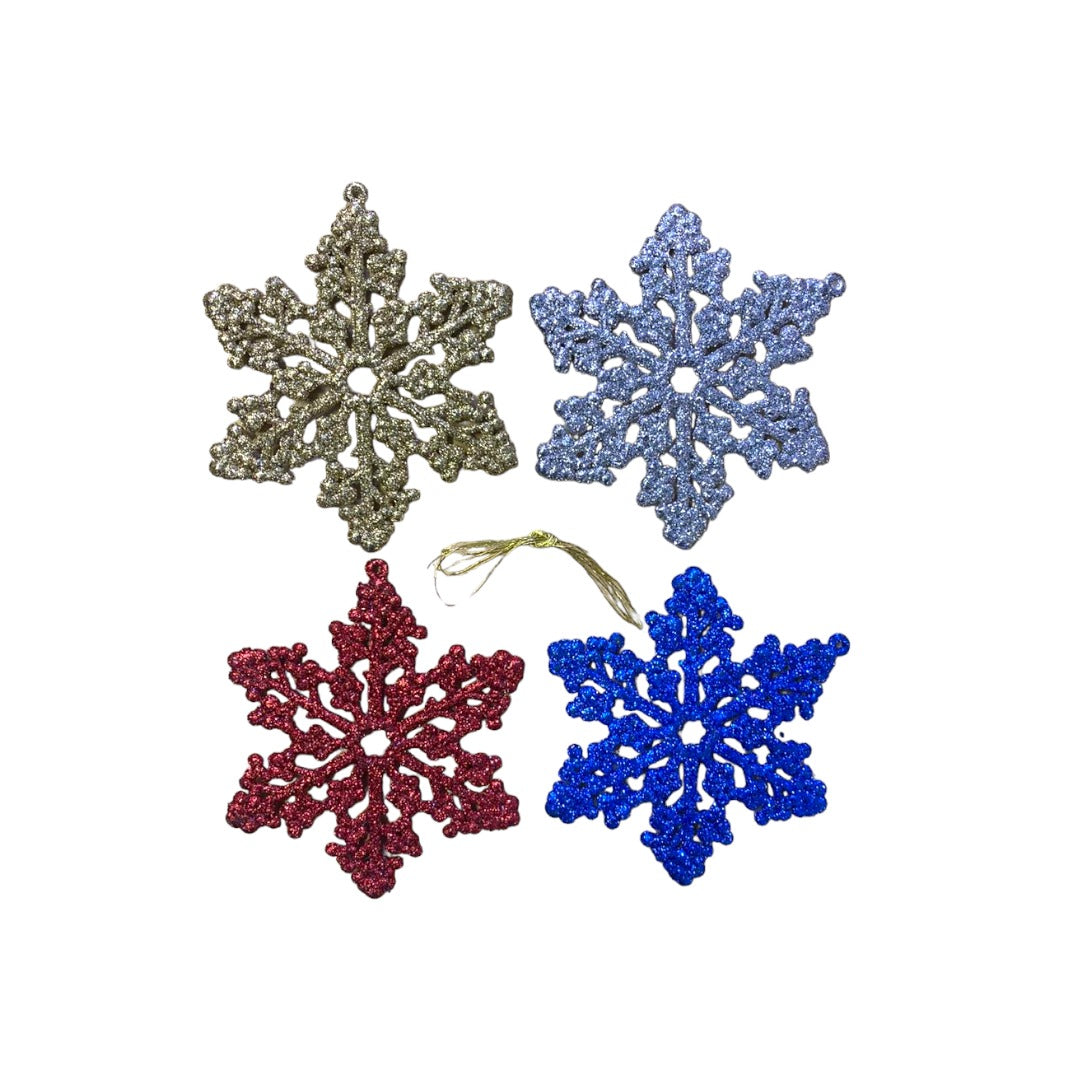 Christmas Snow Flake Pend Decorations (4in pack )