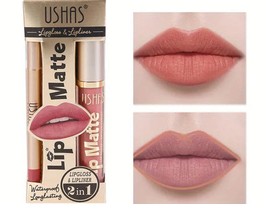 Ushas Lipliner and Lipgloss Beautiful Makeup Set with different shades