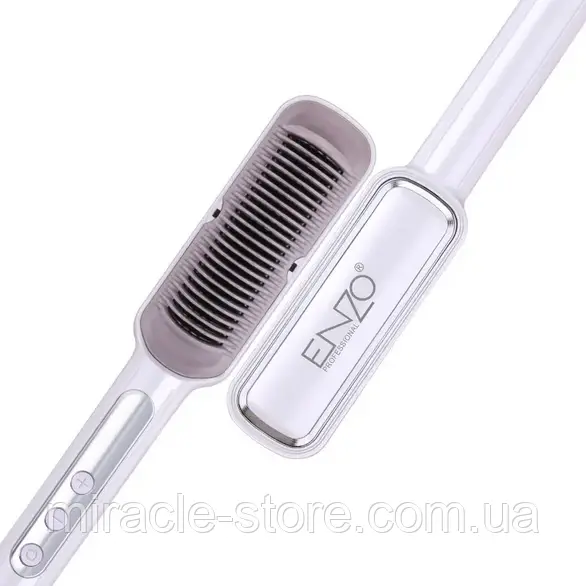 ENZO Negative Ion Straighten Hair Comb Brush Ceramic Smoothing Fast Heated Electric Hair Straightener Brush