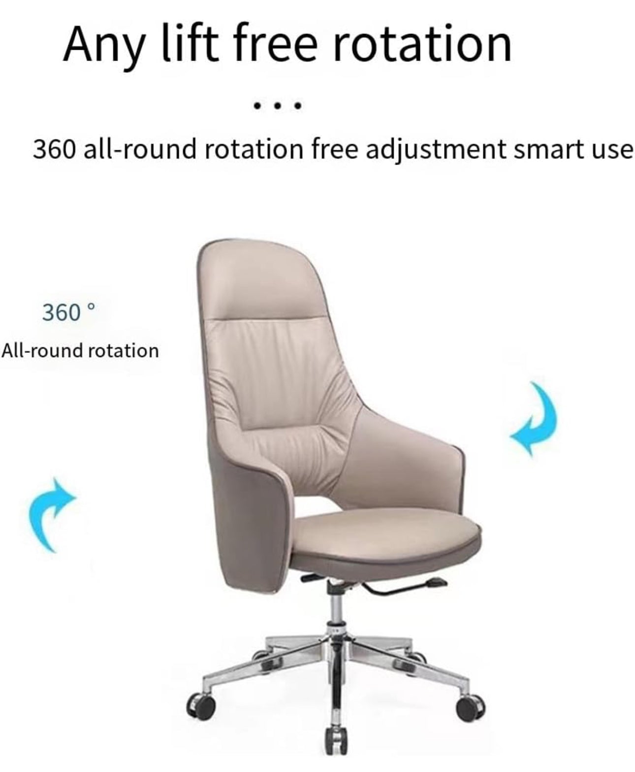 Executive Office Chair, Modern Off White Ergonomic Computer Desk Chair for Heavy People High Back and Lumbar Support Adjustable Height 360 Degree Swivel Boss Chairs for Aldult, Home, Office