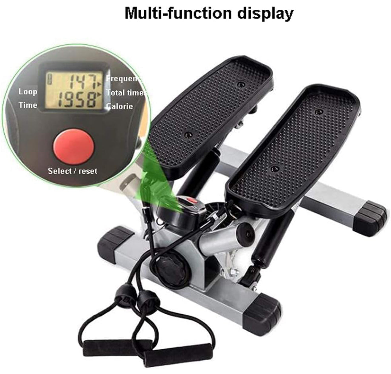 Mini-Stepper Swing Stepper Twist Stepper Mini Step Machine with Resistance Bands Home Mute Stair Fitness Machine