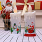 Candle Light Christmas Atmosphere Decoration LED Tea Light Fireless Flameless Battery Operated Plastic Lamp, Snowman