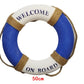 Welcome On Board - Nautical Decorative Life Ring Buoy - Home Wall Decor - Nautical Decor - Decorative Life Ring Preserver - 2 Sizes