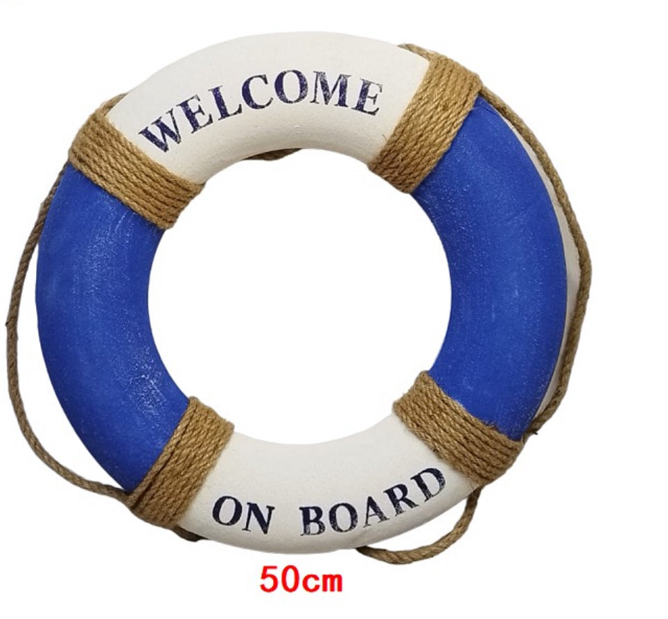 Welcome On Board - Nautical Decorative Life Ring Buoy - Home Wall Decor - Nautical Decor - Decorative Life Ring Preserver - 2 Sizes