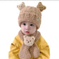 Kids' Hat And Scarf Set, Thick Warm Plush Cap For Baby Boys And Girls, Autumn And Winter