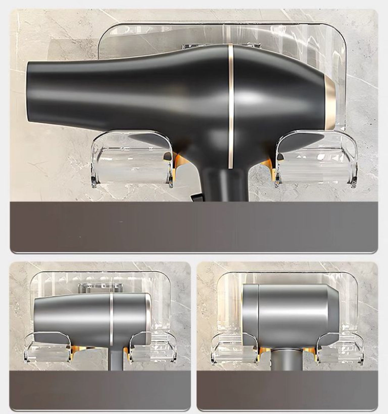 Acrylic Clear Wall Mounted Hair Dryer Rack