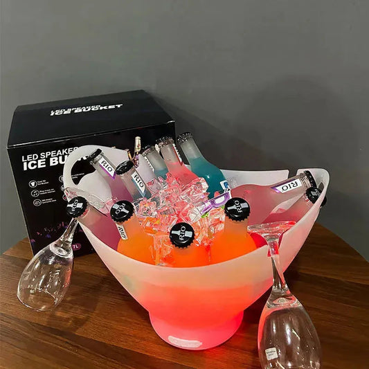 LED Rechargeable Ice Bucket With Speaker.