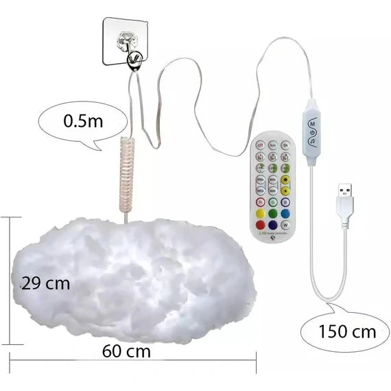 3D LED Cloud Light with Remote Control