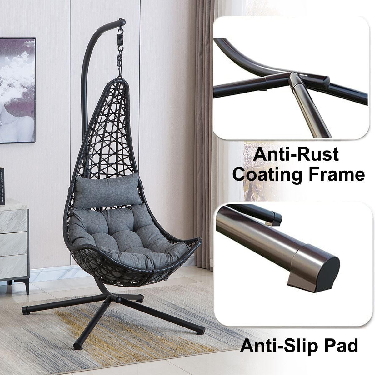 Swing Chair Hammock With Cushion Pillow