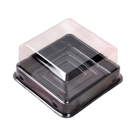 12Pcs Disposable Plastic Clear Square Moon Cake Container