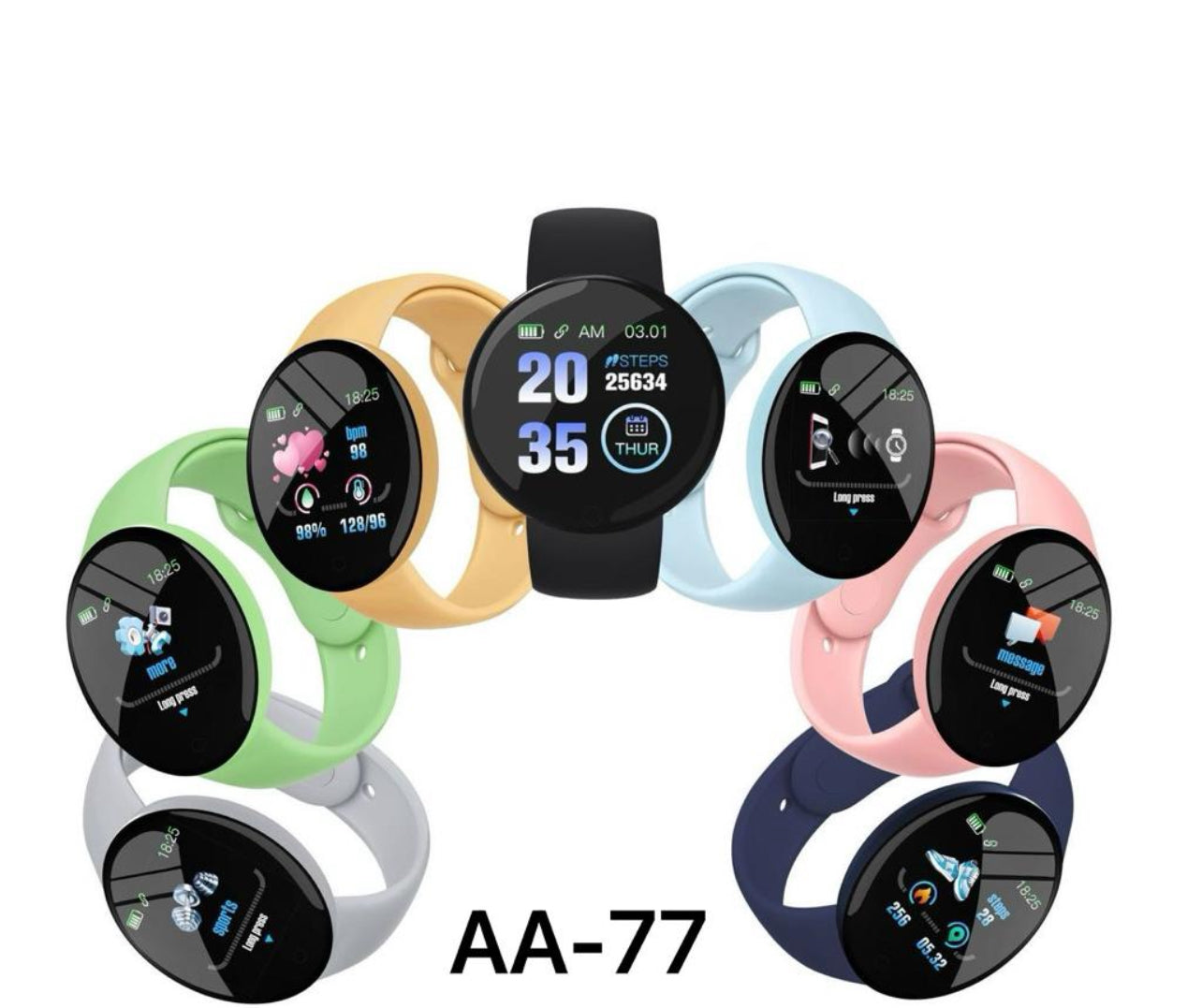 Smart Watch -BT/Step/Heart & More Options