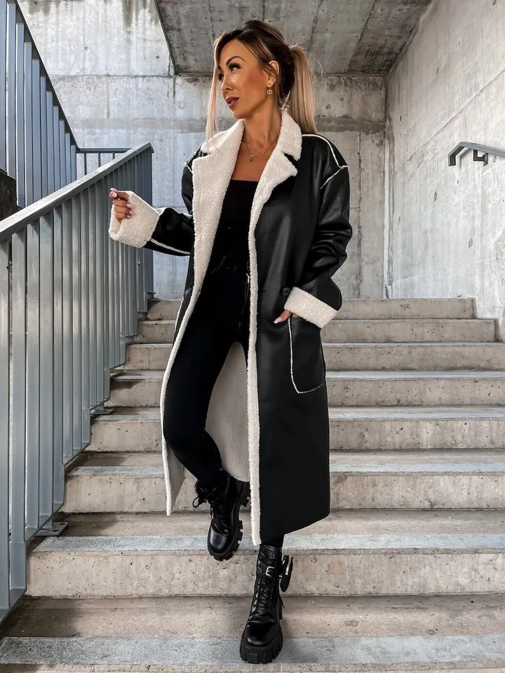 Winter PU (leather look) Faux Jacket