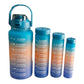 Leak Proof Motivational Water Bottle with Straw and Time Markers- 4 Pcs