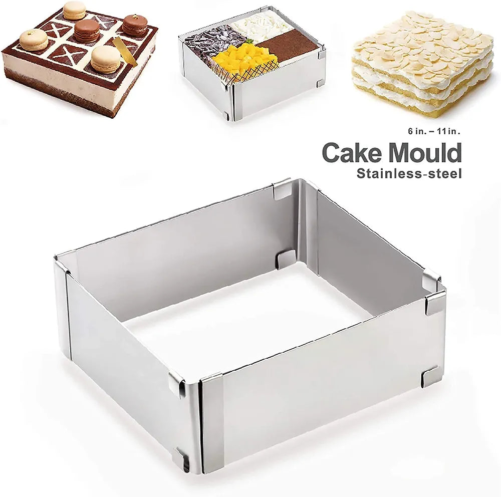 Stainless Steel Adjustable  Square Cake Mold