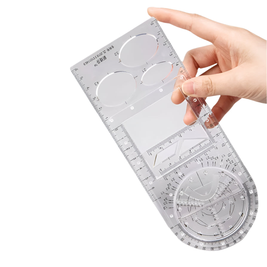 Plastic Multifunctional Drawing Ruler