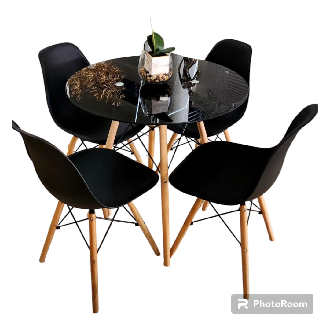 Round Retro Table & Chair Set 5pc