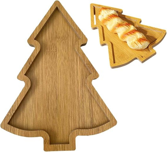 Santa Tree Shape Plate for Food Appetizers Desserts