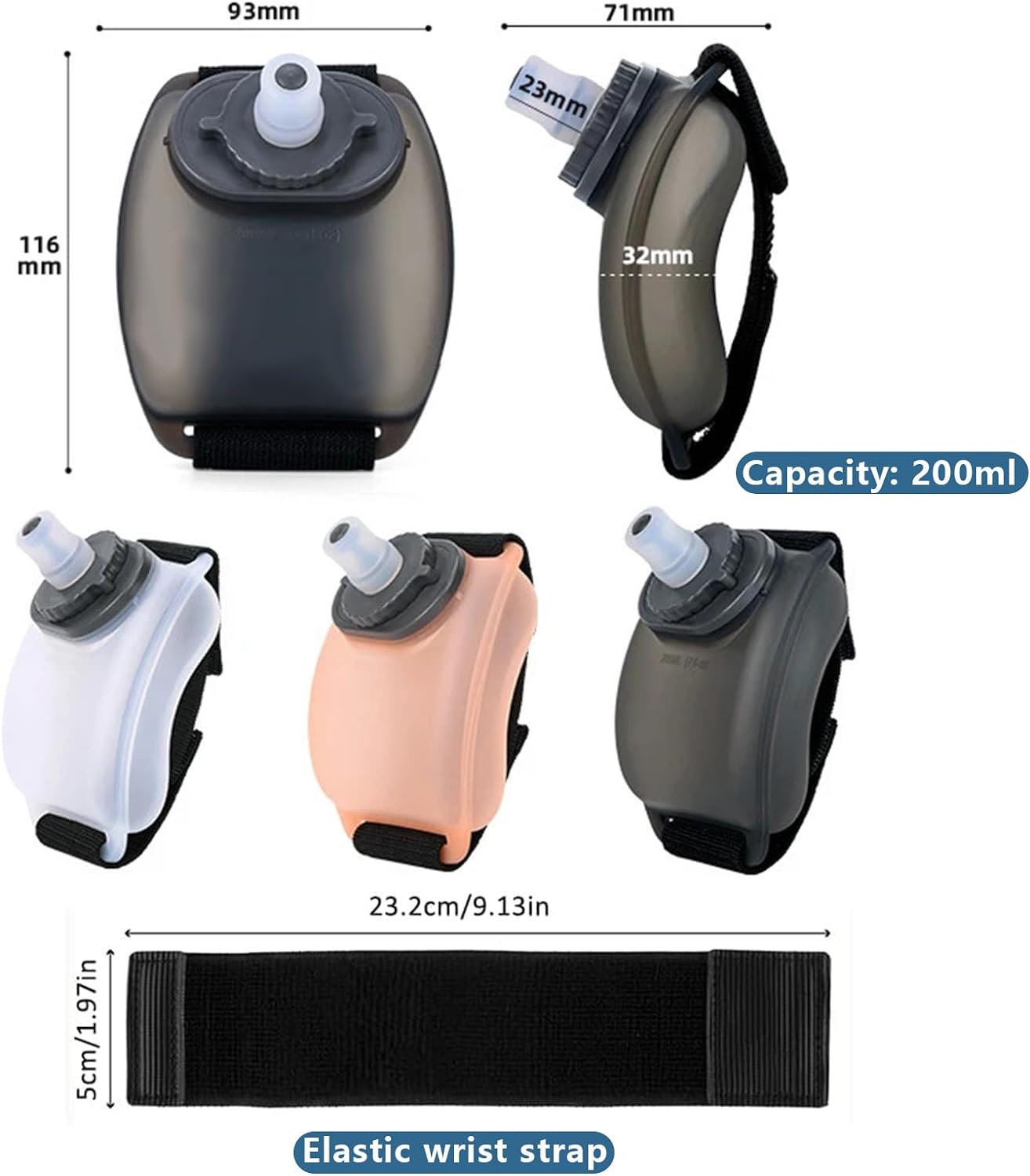 Portable wrist water bottle