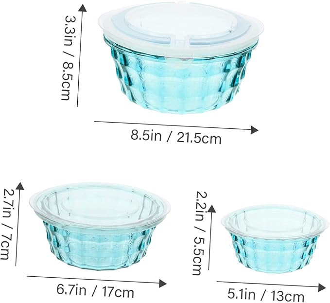 3 Pcs Crispy Clear Container With Lid