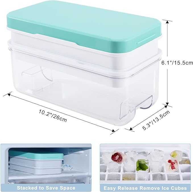 Press-Type Ice Cube Tray with  scoop