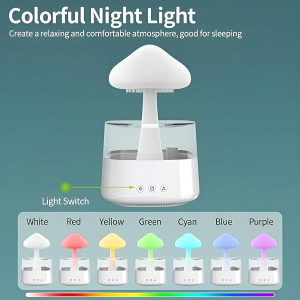 450ML Rain Cloud Humidifier With 7 Colour Night Light