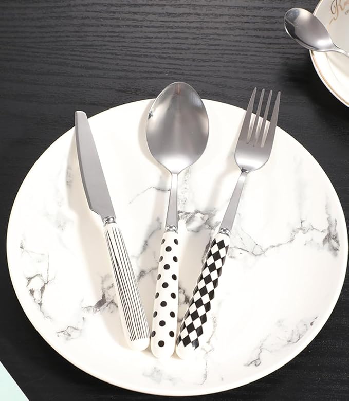 Ceramic Handle Hotel Steak Knife And Fork Cutlery Set