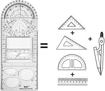 Plastic Multifunctional Drawing Ruler