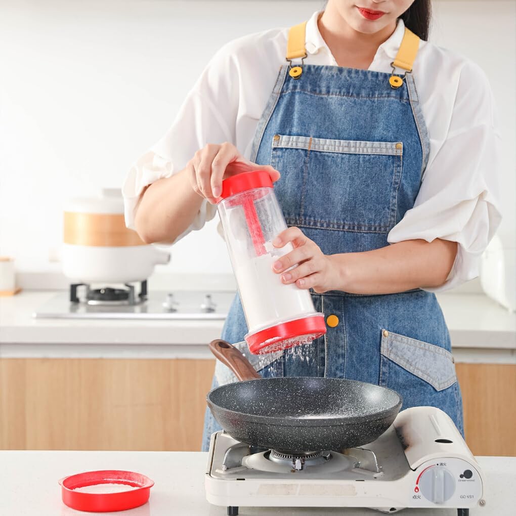 Flour Mixer Hand-Held Rotating Flour Sieve Cup