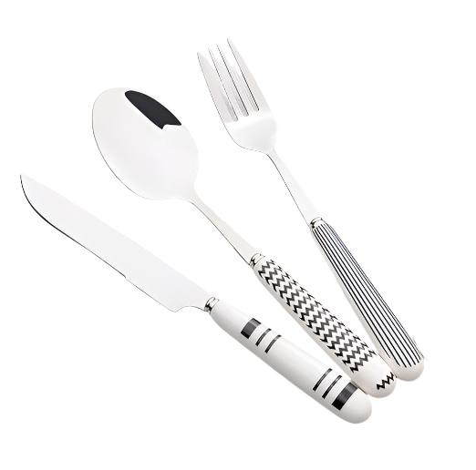 Ceramic Handle Hotel Steak Knife And Fork Cutlery Set