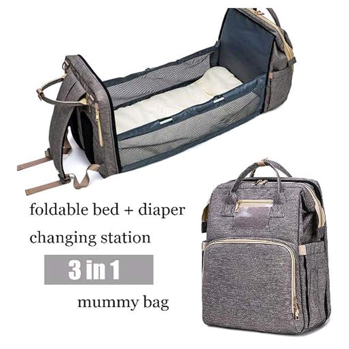 3-in-1 Baby Diaper Backpack Portable Bassinet Foldable Baby Change Station