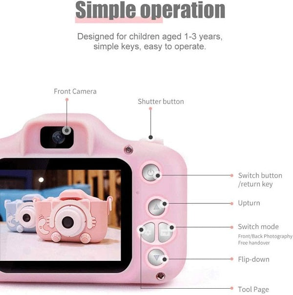 Cute Kitty Dual Lens Addition Kids Camera