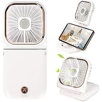 Portable Mini Fan Small Battery Operated Fan 5 In 1 As Power Bank,phone Holder,handheld Fan,desk Fan, Usb Rechargeable Personal Hand Fans,3000mah battery.