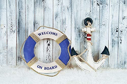 Welcome On Board - Nautical Decorative Life Ring Buoy - Home Wall Decor - Nautical Decor - Decorative Life Ring Preserver - 2 Sizes