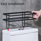 Punch-Free Carbon Steel Wall Mount Toilet Storage Rack  Bathroom Organizer