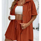 Women's Summer Cotton Linen Short Sets 2 Piece Half Sleeve Shirts Tops Sweatsuit Vacation Beach Outfits