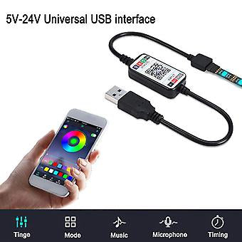 Smart 5V USB Bluetooth Controller 4pin RGB LED Strip Light 4 Pin Connector Phone APP Contrl Tape TV Backlight Decor