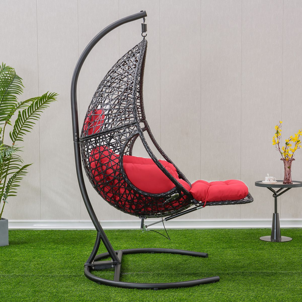 Outdoor Hanging Swing Egg Chair With foot pad