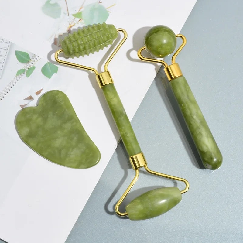 Amethyst Massager 100% Natural Green Gemstone Anti-Aging Facial Eye Roller Massager