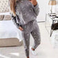 New sports suit women's star print top + pants suit casual fashion trend two-piece suit