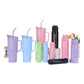 3-Piece Sports Water Bottle Set With One Straw - Gradient Color