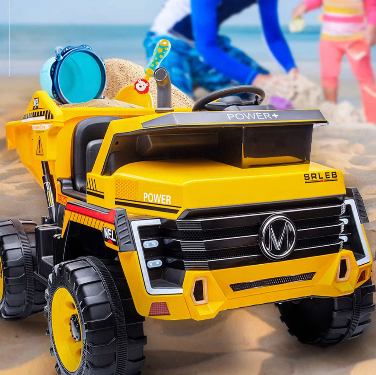 2-seater dump truck double seat battery operated children toddler kid electric ride on car with parent remote control